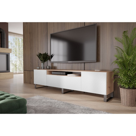 TV asztal RTV Neo 180 cm Artisan tölgy / Fehér