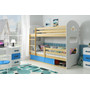 Gyerek emeletes ágy DOMINIK tárolóhellyel 80x160 cm - fenyő Kék - galéria #2