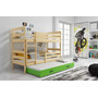 Gyerek emeletes ágy ERYK kihúzható ággyal 80x160 cm - fenyő Zöld